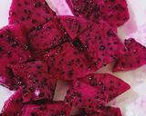 A picture of step 1 of Dragon fruit fizz.
