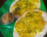 A picture of step 7 of Masala uttapam with jowar atta.