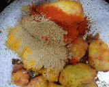 A picture of step 4 of Arbi fry.