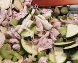 Cukkinis zelleres szójás csirke recept fázis 3 fotója