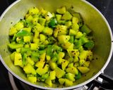 A picture of step 4 of Cucumber & Capsicum Sambharo.