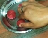 A picture of step 6 of Stuff beetroot poori.