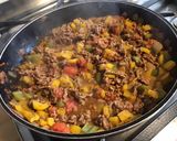 Une image de l'étape 12 de Bœuf aux poivrons bicolores,tomates,herbes et épices.