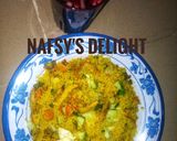 A picture of step 8 of Stir fry cuscus with mint zobo.