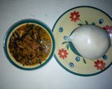 A picture of step 4 of Cocoyam soup (ede) and semovita.