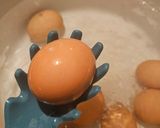 A picture of step 1 of Dressed Eggs.