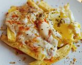 Foto del paso 5 de la receta: Huevos rotos con provolone y sobrasada al chimichurri