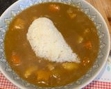 A picture of step 5 of Ghosty chicken katsu curry.