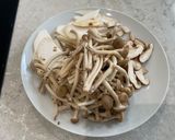 A picture of step 1 of Stir Fried Exotic Mushrooms.