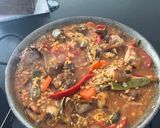 A picture of step 7 of Paella Rice with Rabbit.