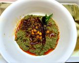 A picture of step 2 of Curry Leaves or Karuveppilai Chutney.