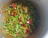 A picture of step 1 of Guar beans veg.
