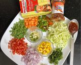 A picture of step 1 of Veggie chili 🌶️ Garlic 🧄 Soup 🥣.