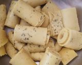 A picture of step 4 of Khandvi.