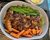 A picture of step 6 of Posh bangers and mash - wow.