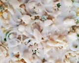 A picture of step 2 of Jalapeno Corn Scalloped Potatoes with garlic and lime bechamel.