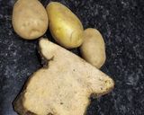 A picture of step 1 of Suran potato sukhi bhaji.