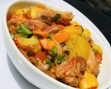 A picture of step 1 of Chicken and Veggies sauce.