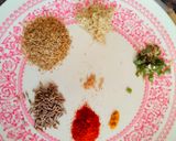 A picture of step 2 of Matar wala baingan ka bharta without onion.