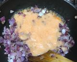 A picture of step 3 of Rajasthani Papad Pyaz in gravy.