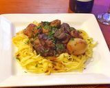 A picture of step 14 of Beef Bourguignon with Egg Fettuccine.