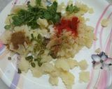A picture of step 1 of Aloo chop.
