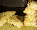 A picture of step 3 of Curd paneer and corn sandwich.