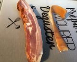 Une image de l'étape 1 de Coings, courgettes et tomates au lard fumé.