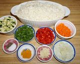 A picture of step 1 of Cauliflower Rice with Sautéed Vegetables.