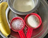 A picture of step 1 of Banana Rava Kesari Halwa - Divine Bhog Prasad.