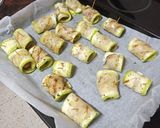 Foto del paso 5 de la receta Canelones de calabacín rellenos de albóndigas al horno