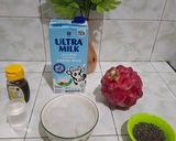 Foto langkah ke 1 dari resep Es Buah Naga Susu Pink🎀.
