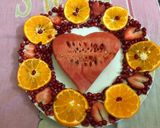 A picture of step 1 of Water melon heart Chocolate delight.