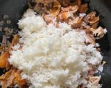 A picture of step 3 of Leftover Fried Chicken on Rice.