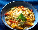 A picture of step 3 of Restaurant style multi colored bell pepper curry.