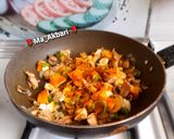 عکس مرحله 2 از دستور 🎀پیتزا قارچ و گوشت مرغ