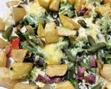 Foto del paso 9 de la receta Menestra de verduras con patatas fritas y queso