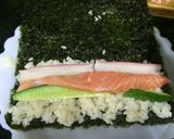 Hình bước làm 8 của món Sushi cá hồi