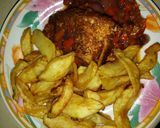 A picture of step 3 of Chips with fish.