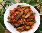 Hình bước làm 3 của món Cà tím sốt cà chua thịt bằm