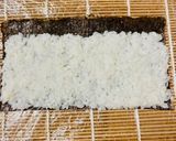 A picture of step 3 of Two types of rolls with crab sticks.