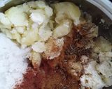 A picture of step 1 of Chutney bomb tikki with spicy creamy coconut sauce.