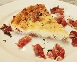 A picture of step 8 of Quiche with Jamón Ibérico and Manchego Cheese.