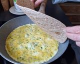 A picture of step 2 of Ham and Shredded Cheese Omelette Wrap in Under 30 Minutes.