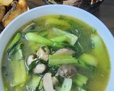 Hình bước làm 3 của món Canh gà cải thìa nấm
