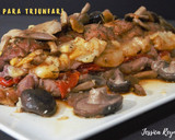 Foto del paso 9 de la receta: Milhojas de solomillo en salsa de soja y miel con setas salteadas