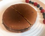 A picture of step 3 of Eggless Dora cake / Dora pancake.