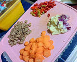 Foto langkah ke 2 dari resep 24) Sayur Bening Sawi Ijo wortel & Baso.