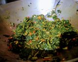 A picture of step 3 of Bathua saag in lunch frame.