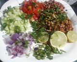 A picture of step 1 of Masala moong dal sprout shot.